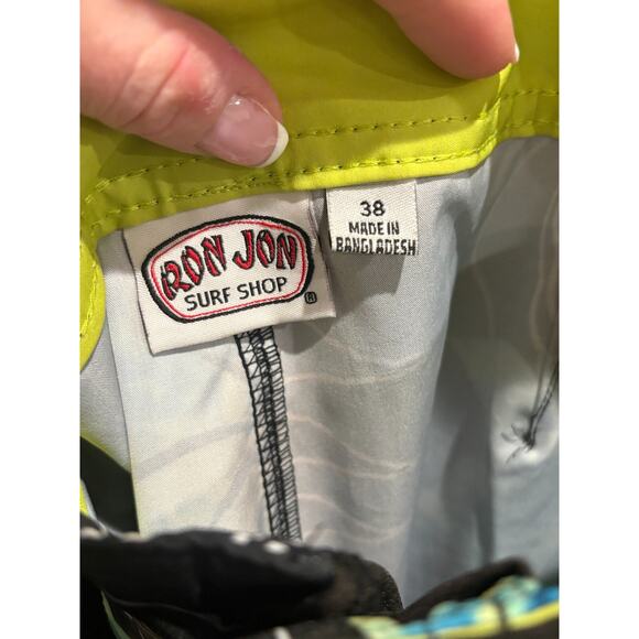 Ron Jon Surf Shop Men's Black/Floral Swim Board Shorts Size 38 NEW - Picture 4 of 5